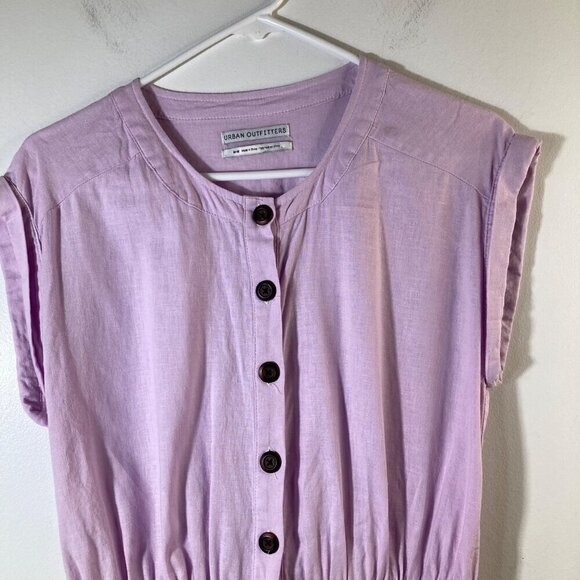 Womens Urban Outfitters Julie‎ Romper Sleeveless Belted Linen Blend Lilac M - Picture 3 of 10